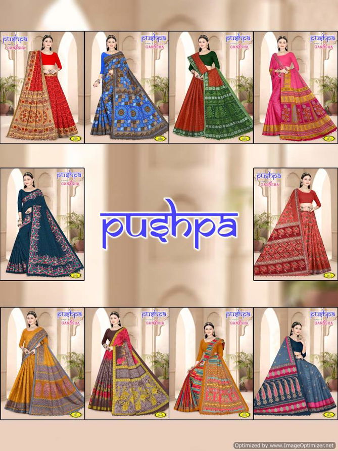 Pushpa Vol 2 By Ganesha Heavy Cotton Printed Daily Wear Sarees Suppliers In India